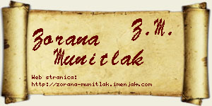 Zorana Munitlak vizit kartica